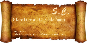 Streicher Ciklámen névjegykártya